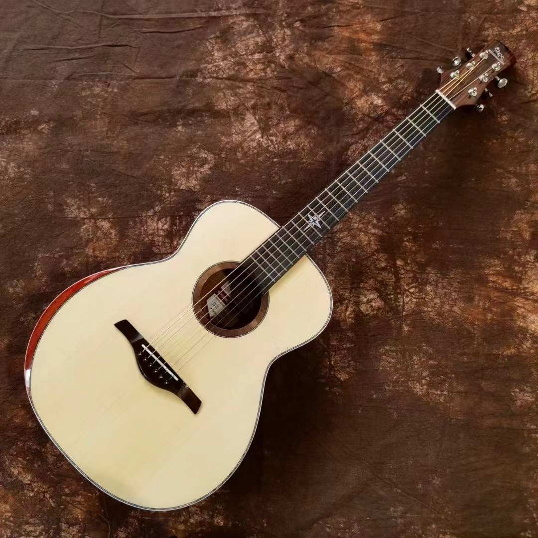 蚂蚁吉他GA15及R2初学入门单板云杉玫瑰木民谣吉他 GAC桶型