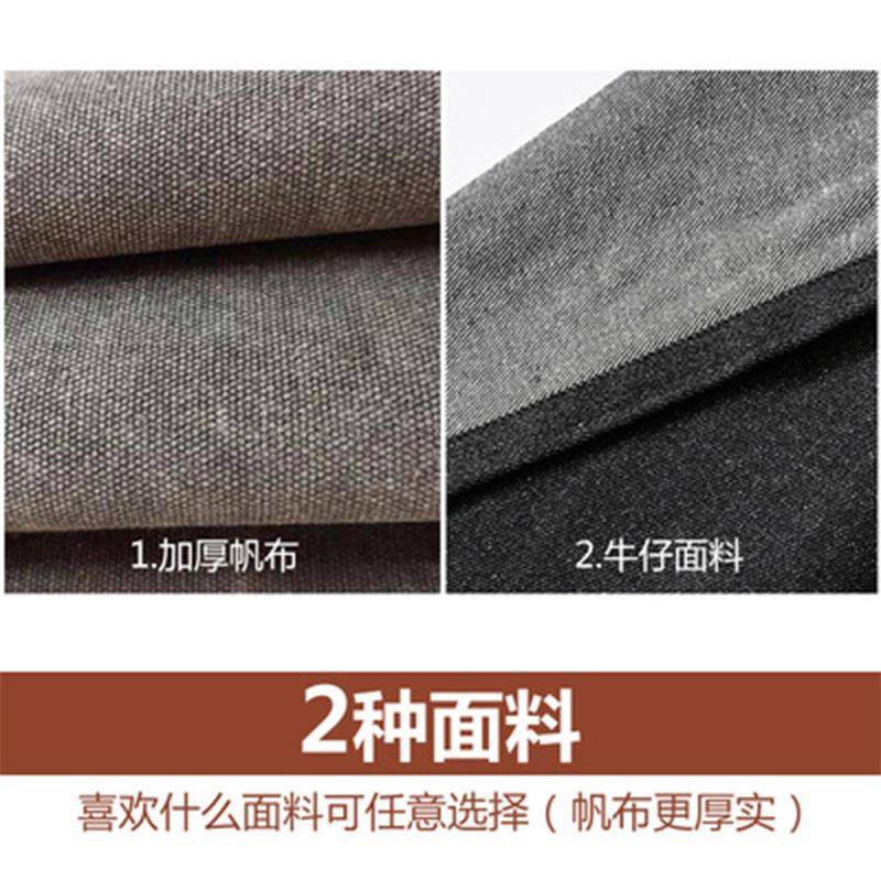 新款直销亚马逊牛仔围裙口袋皮条创意皮革背带理发师工作服厚帆布