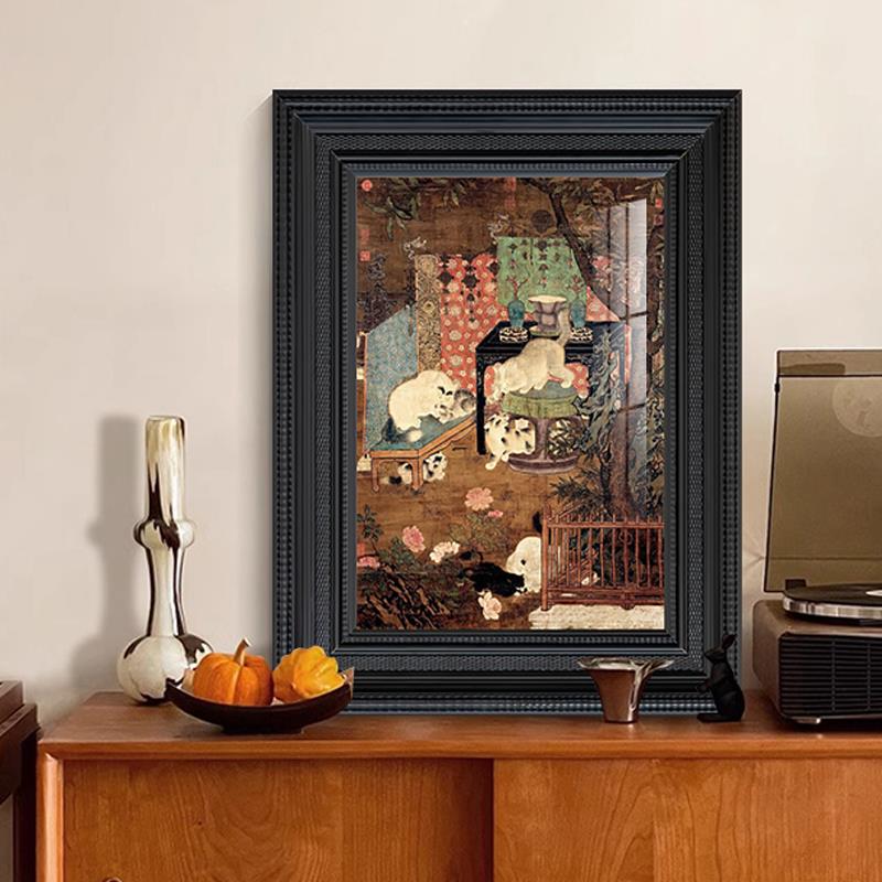 法式中古风玄关鞋柜摆件装饰画美式复古客厅高级感壁挂画桌面斗柜