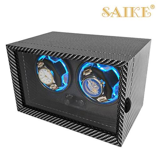 外全贸版黑胡桃电木质立式自动双表位摇表纹器2表位OGV动机械表摇