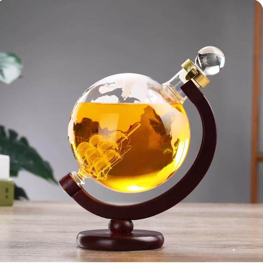 地球仪泡酒瓶玻璃加厚酒瓶空瓶创意家用高颜值泡酒专用密封存酒瓶