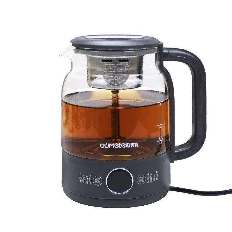 欧美特色1.2升第七代保温茶机家用蒸喷黑茶壶全自动玻璃