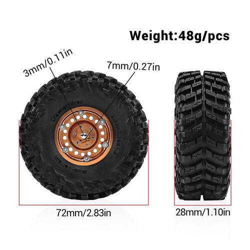 1/18TRX4M SCX24 FMS Ascent-18 1.3英寸轮毂 轮胎攀爬车轮毂W341