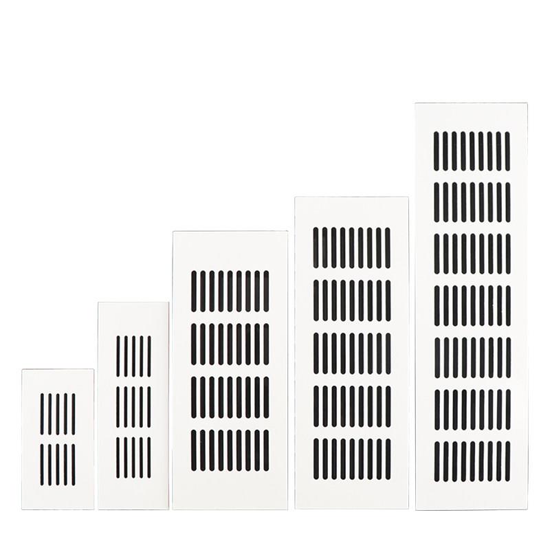 白色橱柜透气网格铝合金散热排气孔罩长方形格栅孔装饰盖鞋柜通风