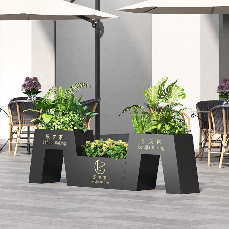户外铁艺花箱组合热卖市政绿化花池广场围栏花槽景观花架绿植花坛