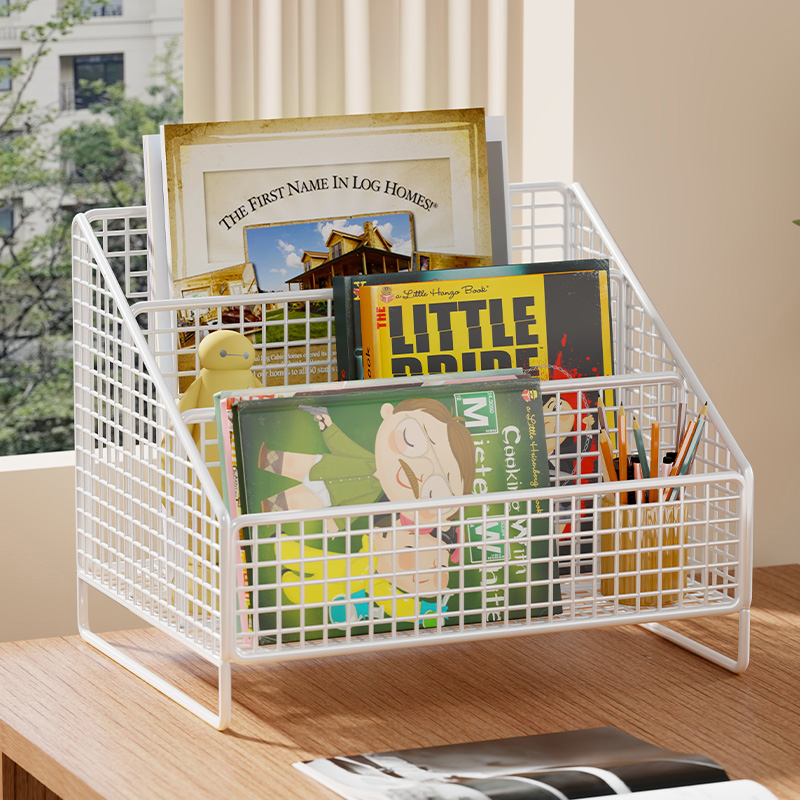 绘本架桌面儿童书架收纳架二合一体小型家用绘本架书本玩具置物架