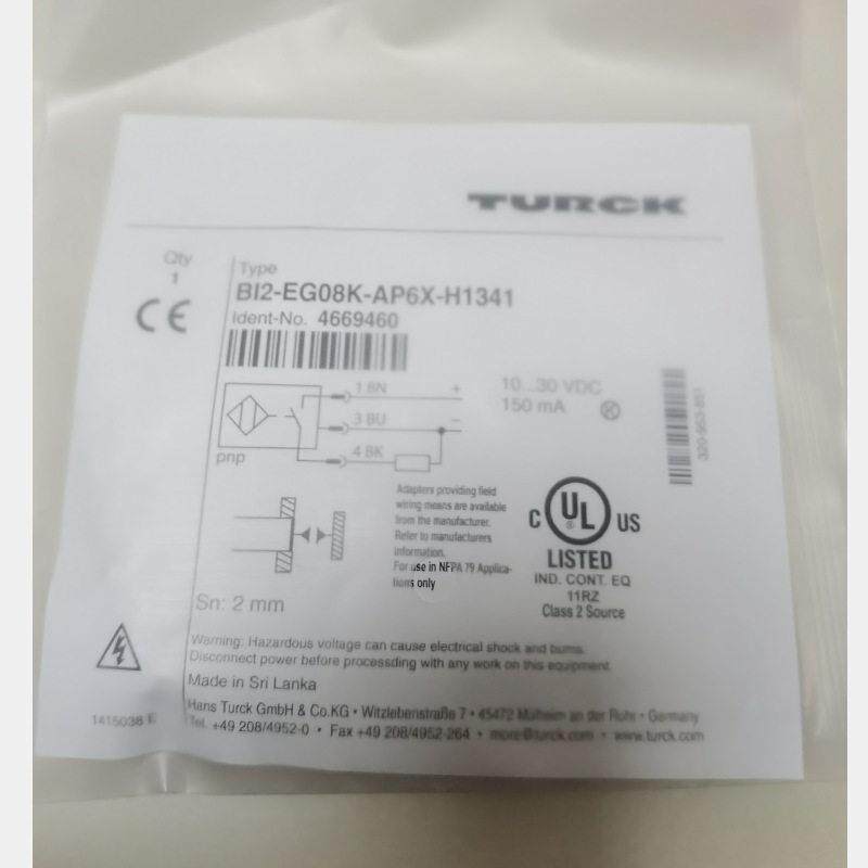 接近开关BI2-EG08K-AP6X-H1341订货号： 4669460