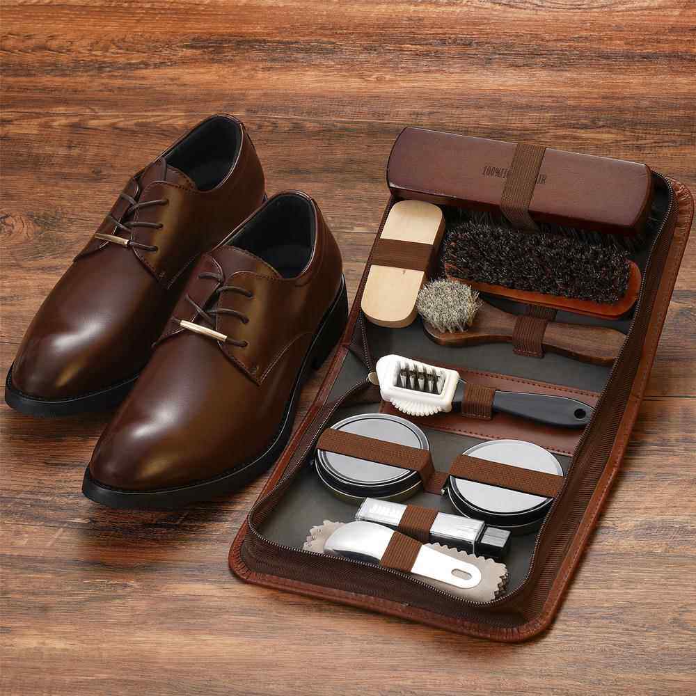 鞋油集马毛刷皮革鞋油集黑色无色清洁和保养油皮革服装护理皮鞋抛