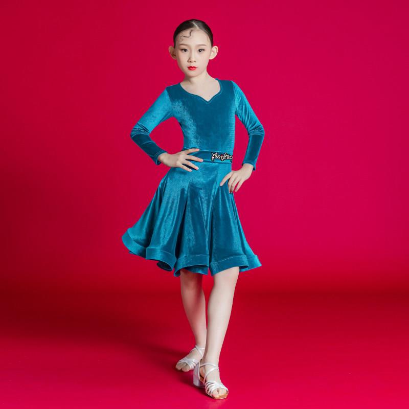 儿童拉丁舞裙练功服幼儿拉丁舞检定考试服女童拉丁舞蹈服秋冬比赛