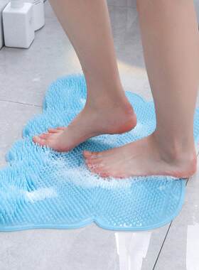 浴室吸墙搓背按摩搓脚脚垫足底清洁硅胶垫蝴蝶形防滑防摔大号地垫