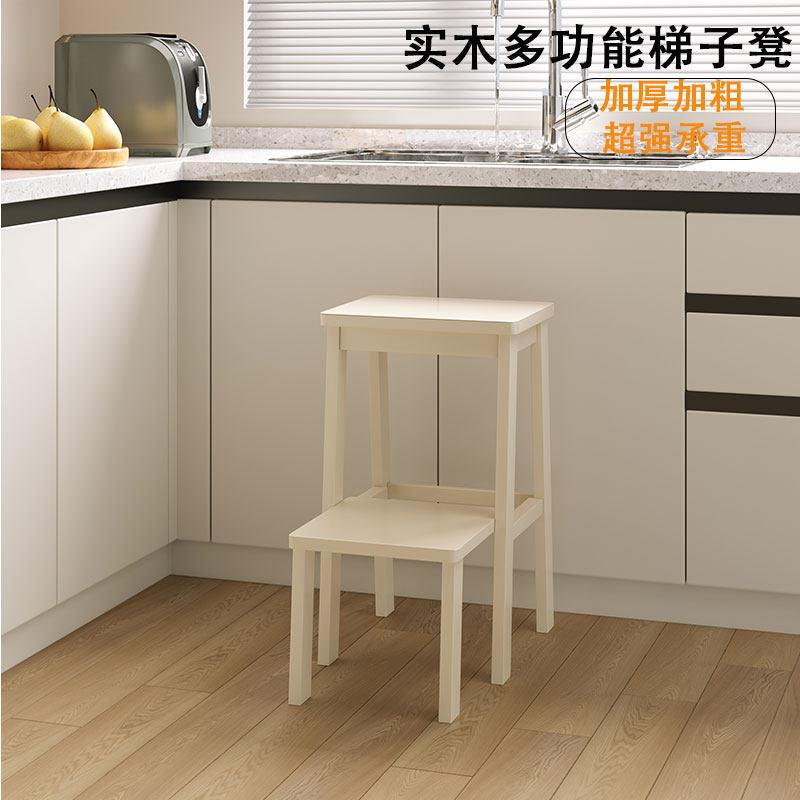 实木家用二步梯凳防滑登高脚踏凳 承重150kg家用梯子 多功能爬高