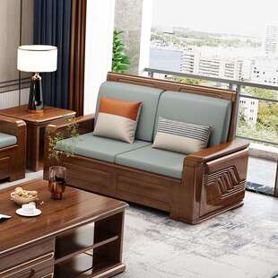 实木RCK沙发檀客厅小户型轻人奢多木质家具贵红妃沙发木组 新中式