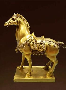 全铜马摆件家居客厅玄关电视柜书桌办公室装饰品铜马唐马工艺礼品