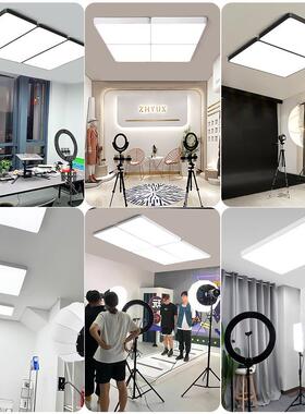 超亮高显直播间专用顶灯理发美发店灯led无影灯长方形吸顶吊线灯