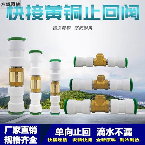ppr快接止回阀PE单向阀20快插25快速接头免热熔止回阀防水倒流阀