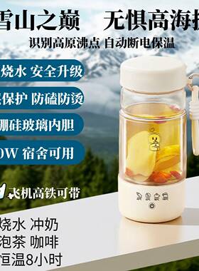 旅行可携式电热水杯双层保温迷你小型玻璃养生杯低功率学生宿舍用