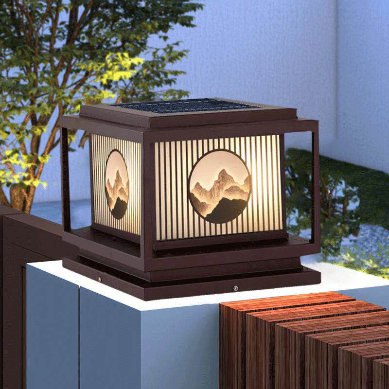 太阳能柱头灯庭院围墙灯大门口柱子户外防水别墅门墩家用超亮