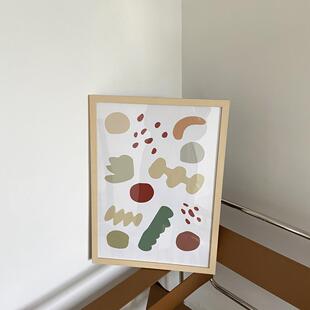 in韩风卡撞色简约照墙画s背景墙挂画装饰画玄关壁画通片墙chi