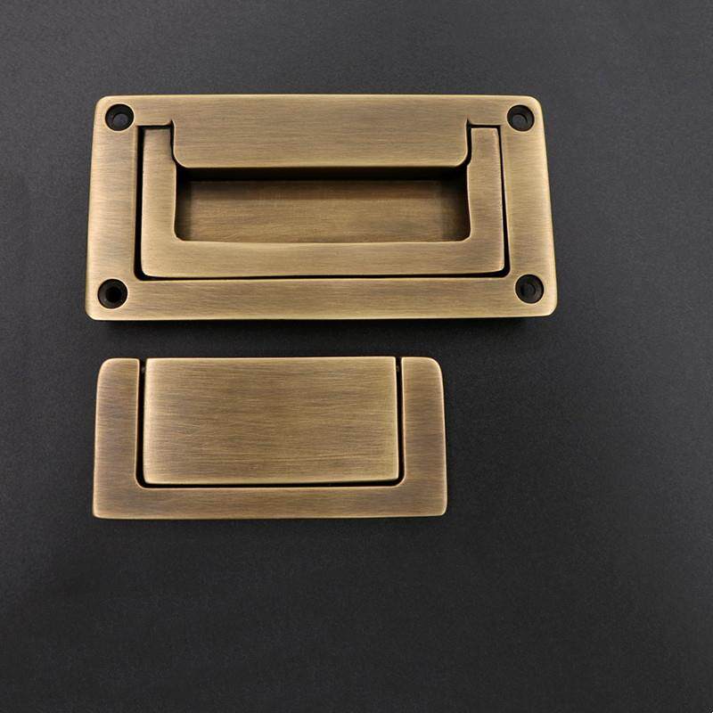 简约纯铜暗装隐形移拉门衣柜内抽屉平板拉手柜门把手方形暗扣手
