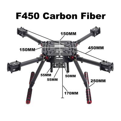 博立方碳纤维450 PIXHAWK 6C 高套 M9N飞行器30A ESC 2212双电机