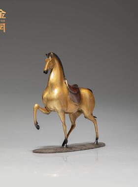 铜金岁月马黄上金安铜马摆件开典业庆赠礼品电柜博古视架YTR铜马