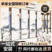 店店智能拉隔断墙饭包厢宴会厅吊轨折叠门推门活SGN酒动全自动隔