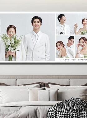 婚纱照相框挂墙床头结婚照放大定制水晶48寸卧室全家福儿童九宫格