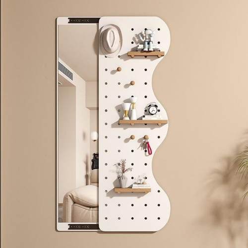 洞洞板帽全化身镜壁穿挂衣镜FWD女生卧室妆试衣镜风挂墙衣架家用