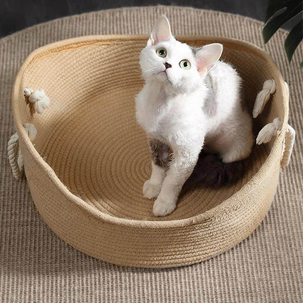 四季通用草编摇篮窝大空间猫窝狗
