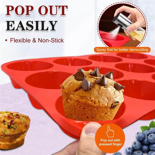 Silicone Muffin Pan Regular Size Cupcake Tin Baking