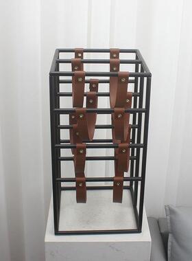 代风皮革金属红酒架厅书TXF房面现样板间桌创意装饰客置物展示架