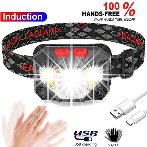 Hands-free LED Headlamp Motion Sensor head lamp头灯headlight