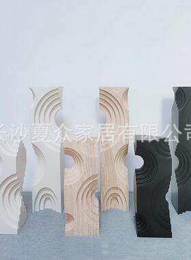 实木简约创意年轮立柱摆件客厅酒店前台装饰品直播背景板民宿立柱