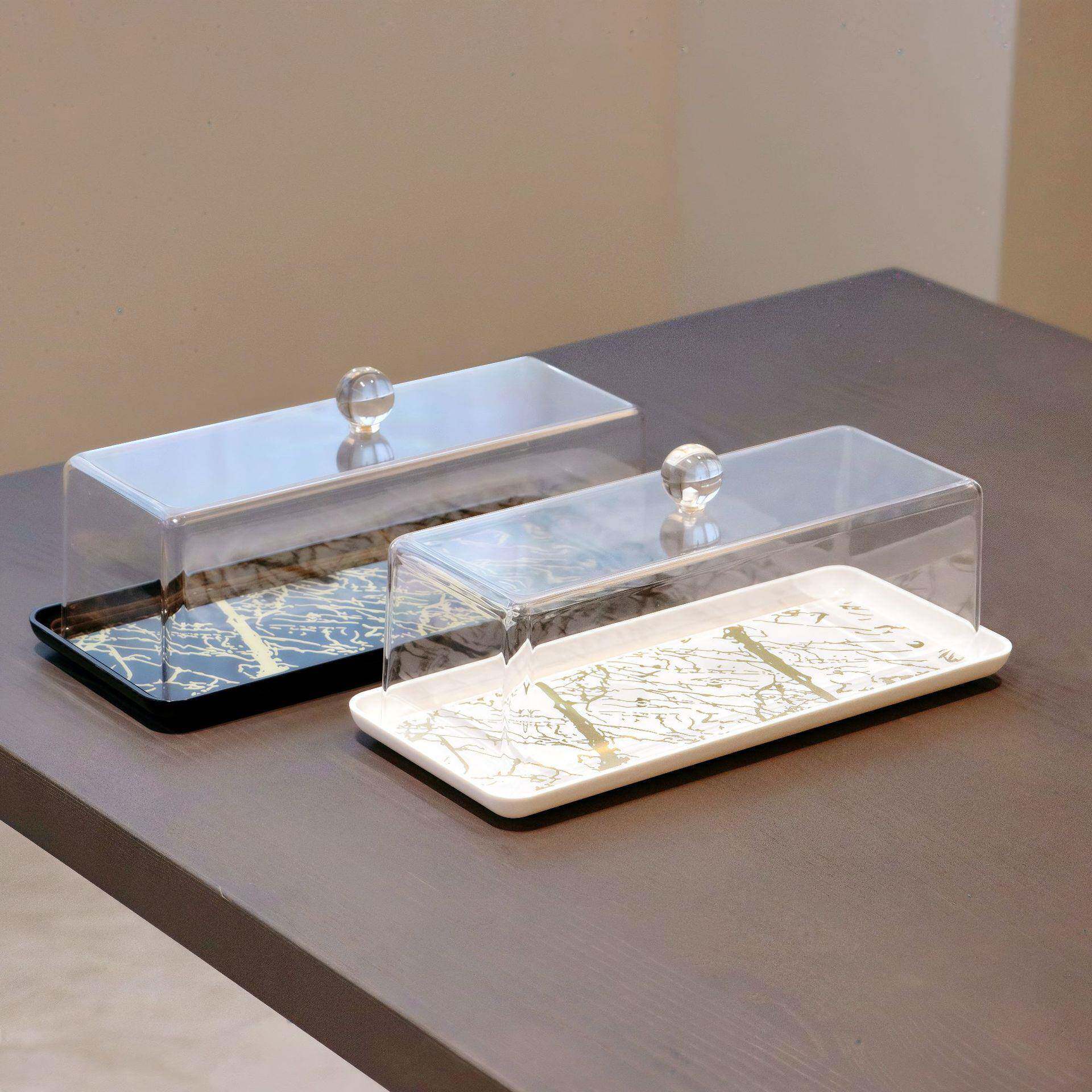 厨房新款透明方形防尘罩餐厅客厅防虫亚克力餐盖 餐罩塑料蛋糕盖