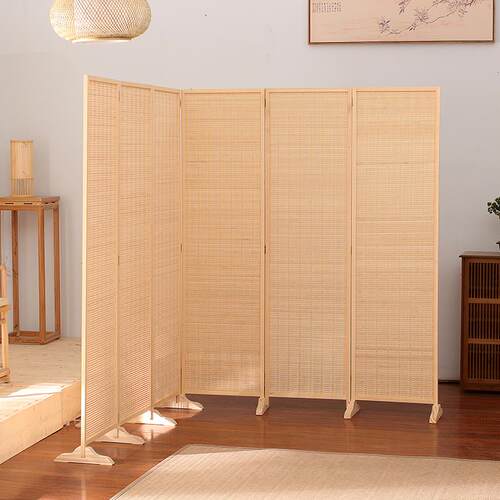 正品中式竹编屏风客厅房卧间室移约动屏简现代折叠隔断墙遮挡折家