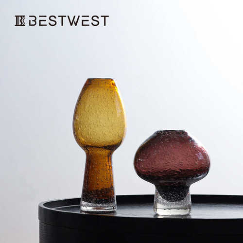 器花创意彩色花瓶  花水培花瓶玻璃west火炬器样板间best软装饰品