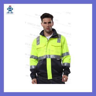 Uncle警示服安大叔高警示工作夹克G472荧光黄