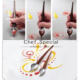 分子料理专用勺画画笔不锈钢工具尖嘴西餐摆盘酱汁勺酱汁笔