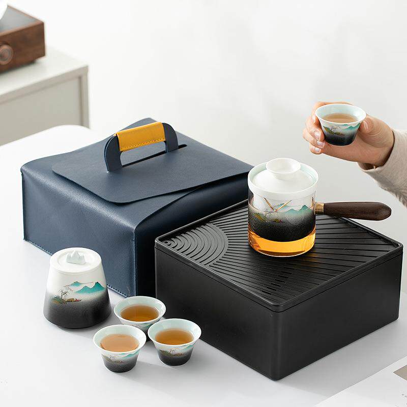 便携式旅行茶具小套装备户外包随身车载办公室家用功夫泡茶壶茶杯
