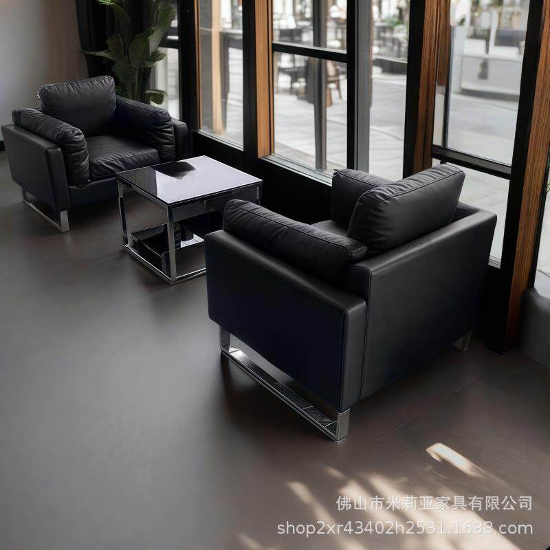 简约现代办公室小户型心里辅导室沙发客户接待服装店单三人小沙发