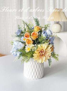 帝王假花彷真花摆设客厅餐桌花艺摆件办公桌盆栽装饰花卉彷生花束