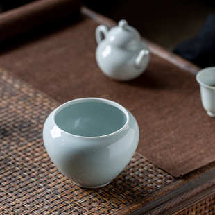 陶瓷茶洗水盂茶渣桶家用功夫茶具配件废水缸 仿古无盖建水中式