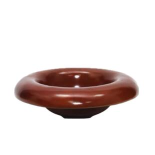 意式创意简约中古果盘枣红水果盘原型样板房客厅茶几装饰品摆件