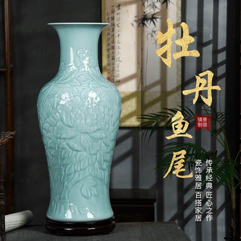 景德镇陶瓷器手工雕刻落地大小花瓶家居客厅办公室公司酒店装饰品
