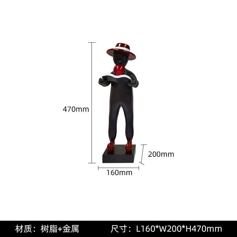 看书儿童现代卡通吹泡泡站立样板房坐姿简约人物雕塑电视柜摆件房