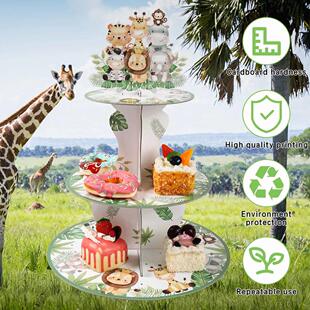 Cupcake Stand Baby Jungle Birthday Safari Shower Par Animals