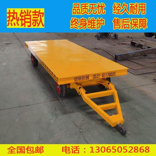 车间运输平板车叉车牵引拖车重型工具转向挂车仓库拉货搬运货物