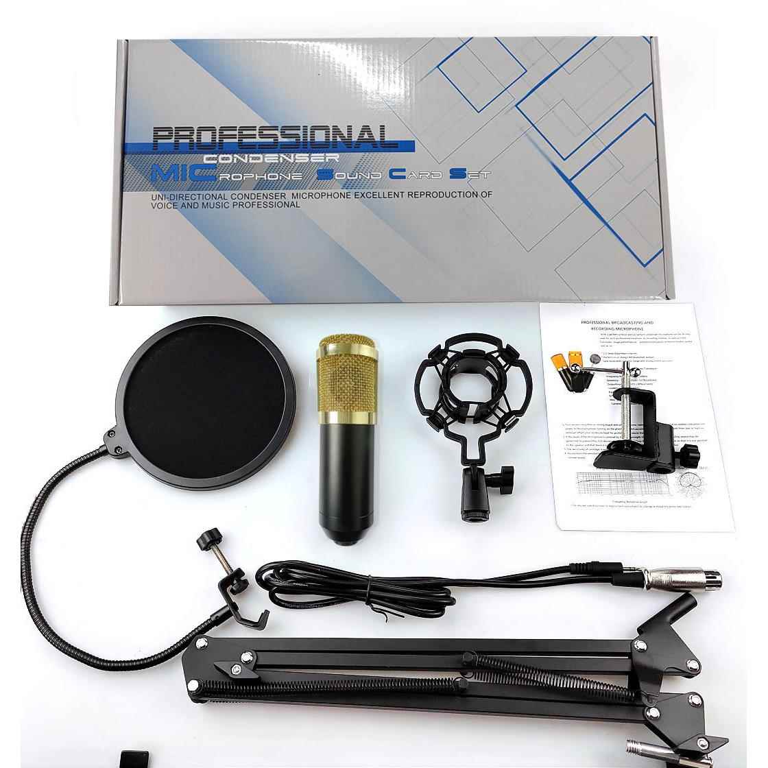 BM800麦克风套装 电容麦一套 网络K歌专用 电容麦套装跨境货源