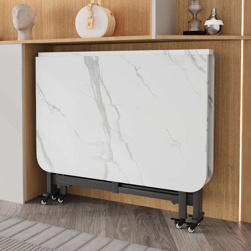 折叠桌餐桌家用小户型吃饭桌子长方桌出租房用简易桌子组合免安装