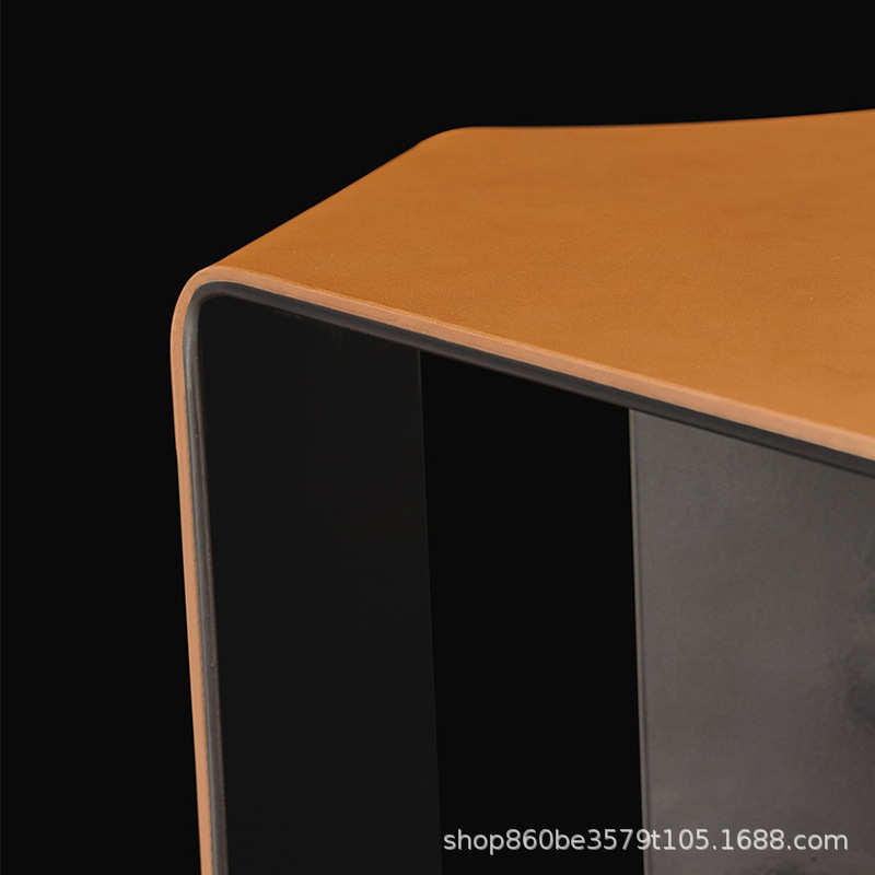 造心家具|意式轻奢马鞍皮不锈钢嵌入沙发电脑桌户外小桌子 Table